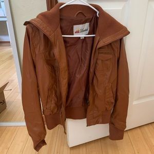 Brown Faux Leather Jacket